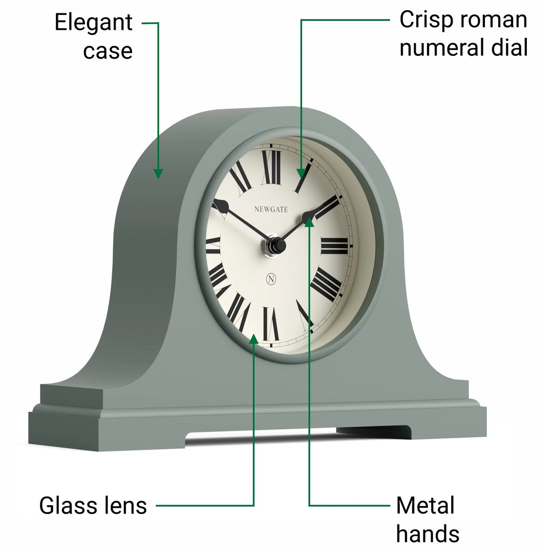 Newgate Broadway Roman Numeral Mantel Clock Asparagus Green 26cm NG-MANBWAY321ASG 5