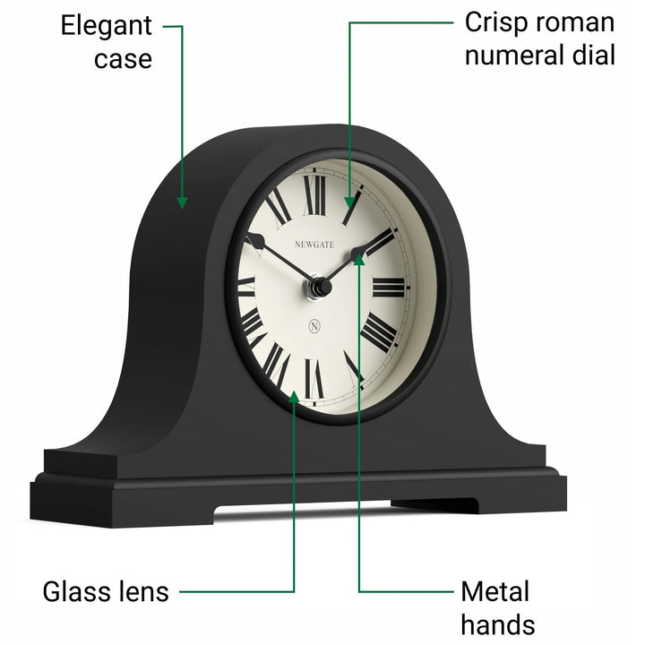 Newgate Broadway Roman Numeral Mantel Clock Black 26cm NG-MANBWAY321K 5