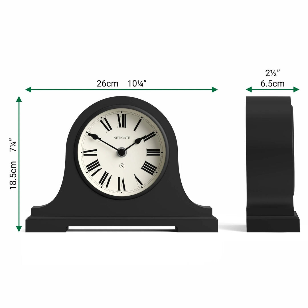 Newgate Broadway Roman Numeral Mantel Clock Black 26cm NG-MANBWAY321K 6