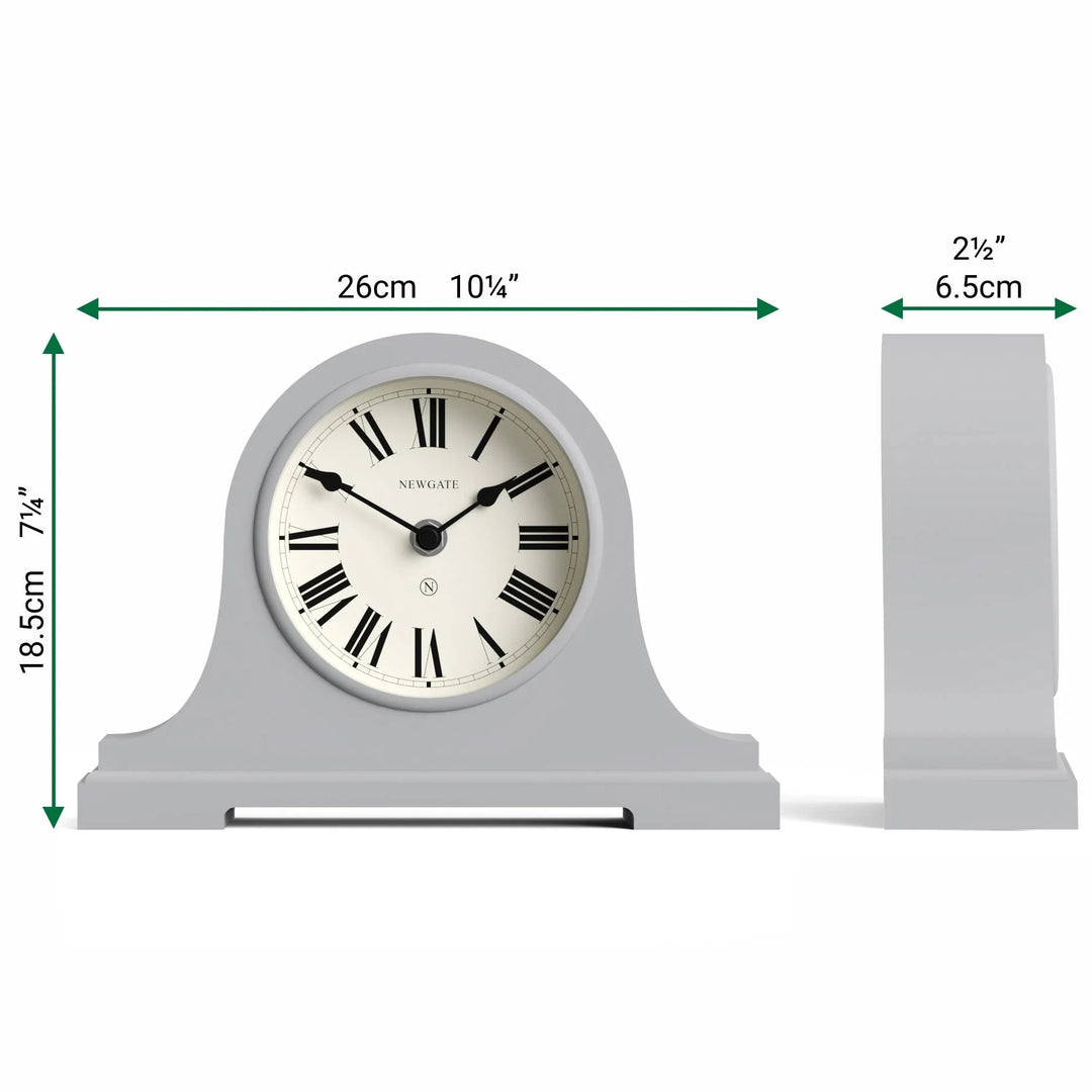 Newgate Broadway Roman Numeral Mantel Clock Clockwork Grey 26cm NG-MANBWAY321CGY 6