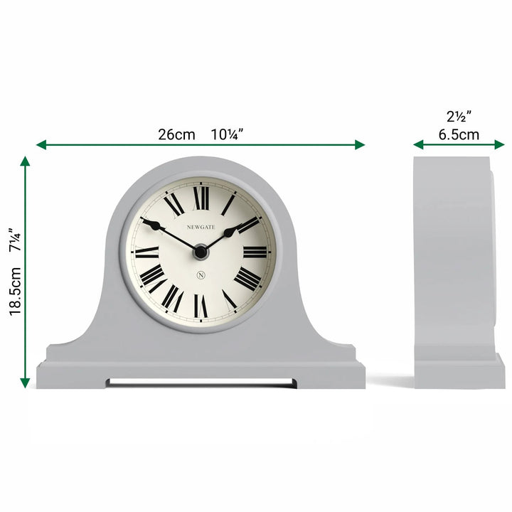 Newgate Broadway Roman Numeral Mantel Clock Clockwork Grey 26cm NG-MANBWAY321CGY 6