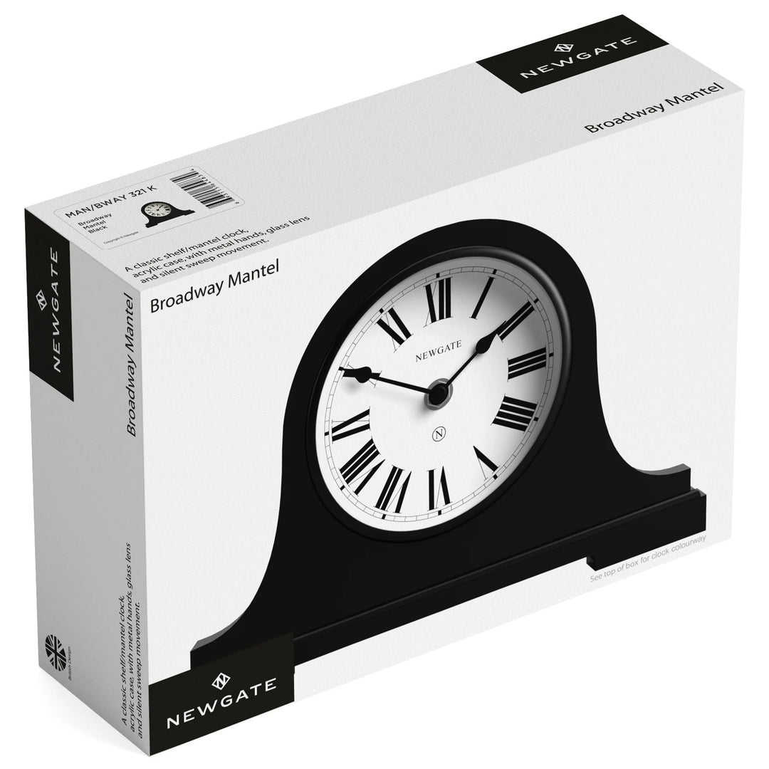 Newgate Broadway Roman Numeral Mantel Clock Cream 26cm NG-MANBWAY321VC 8