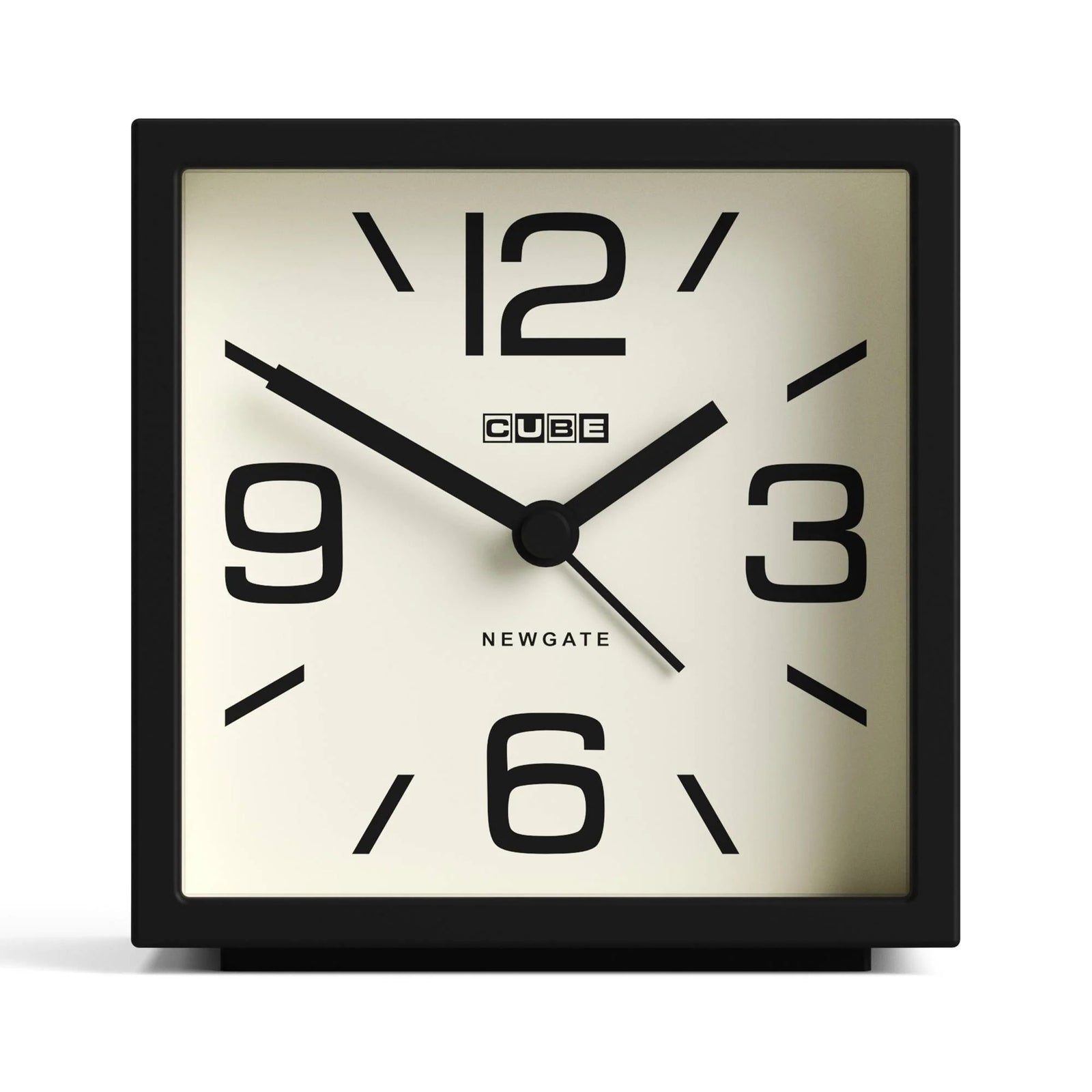 Newgate Cube Mantel Retro Square Bold Alarm Clock Black 11cm NG-ALMCUB252K 1