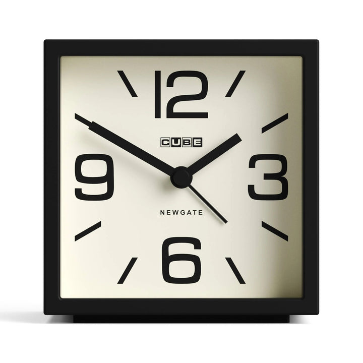 Newgate Cube Mantel Retro Square Bold Alarm Clock Black 11cm NG-ALMCUB252K 1