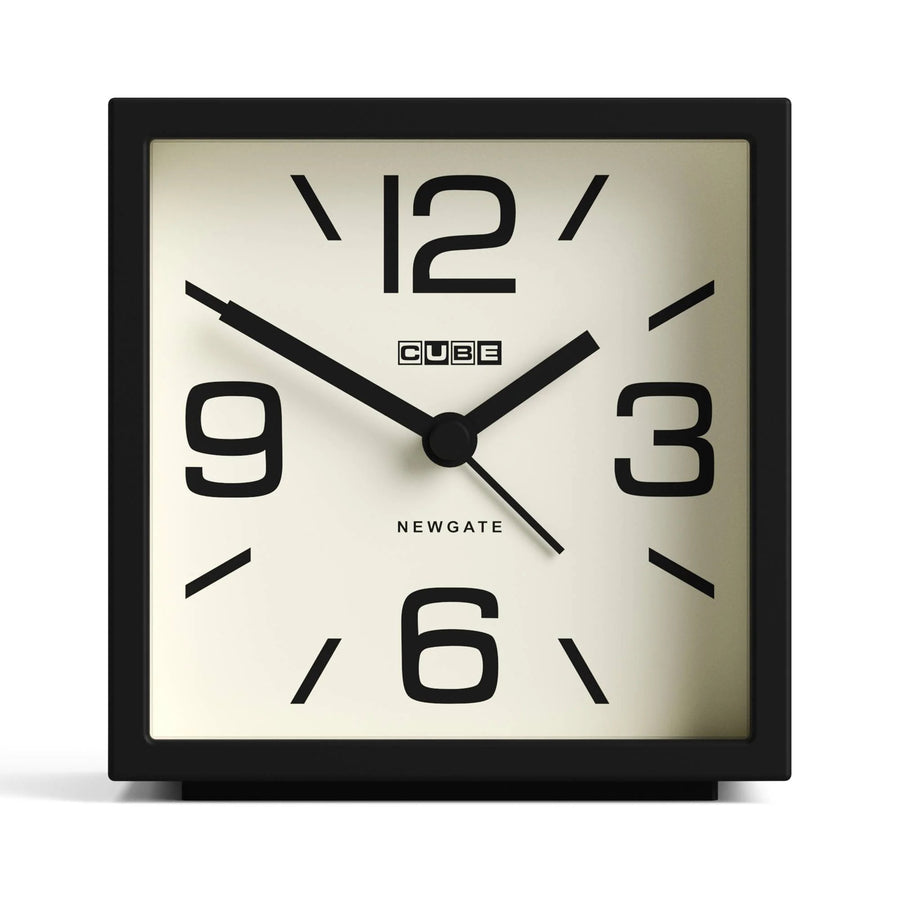Newgate Cube Mantel Retro Square Bold Alarm Clock Black 11cm NG-ALMCUB252K 1