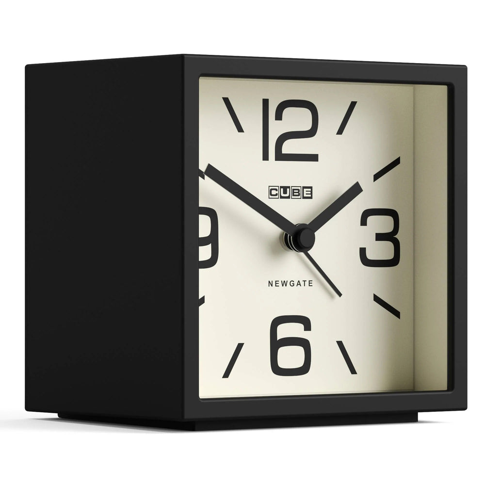 Newgate Cube Mantel Retro Square Bold Alarm Clock Black 11cm NG-ALMCUB252K 2