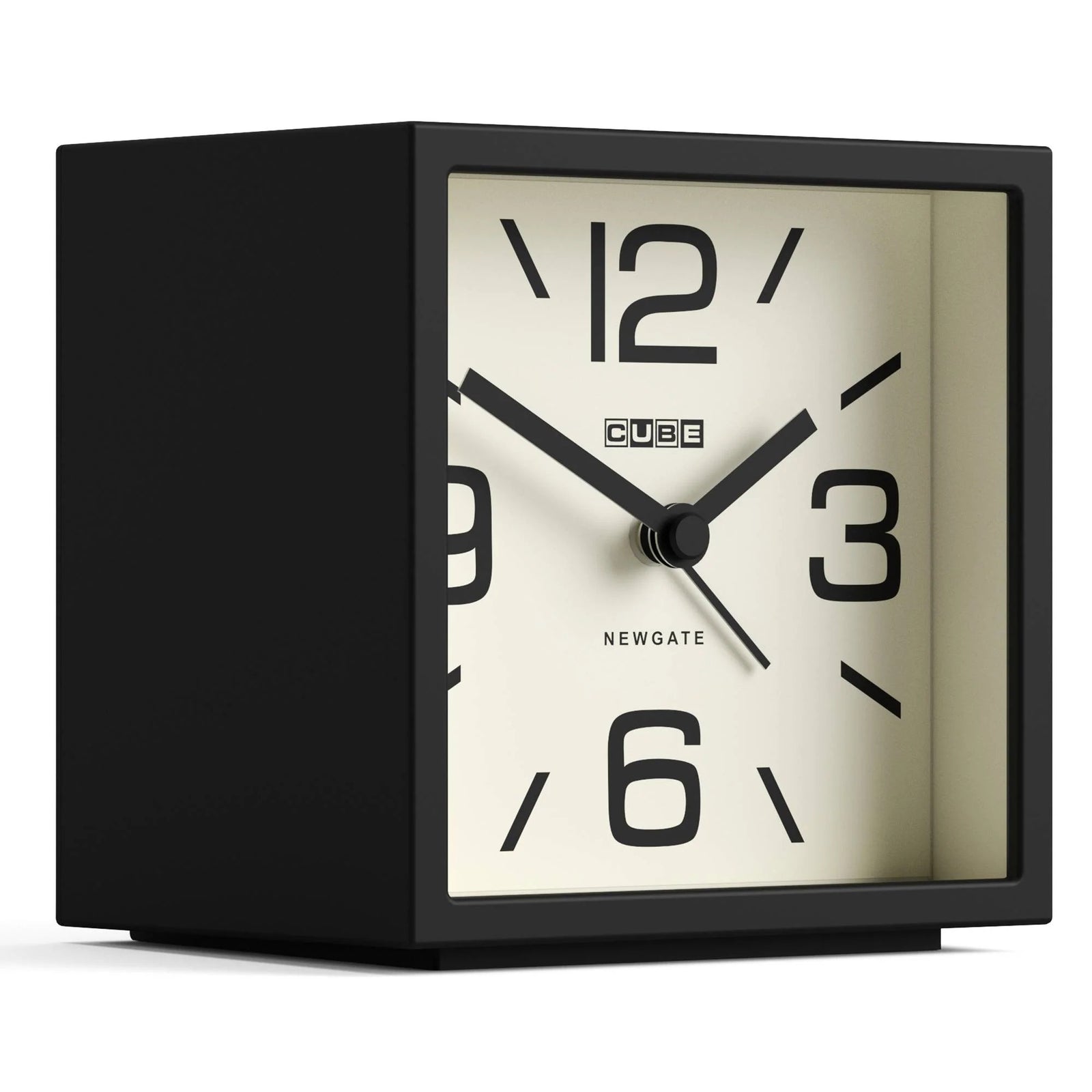 Newgate Cube Mantel Retro Square Bold Alarm Clock Black 11cm NG-ALMCUB252K 2