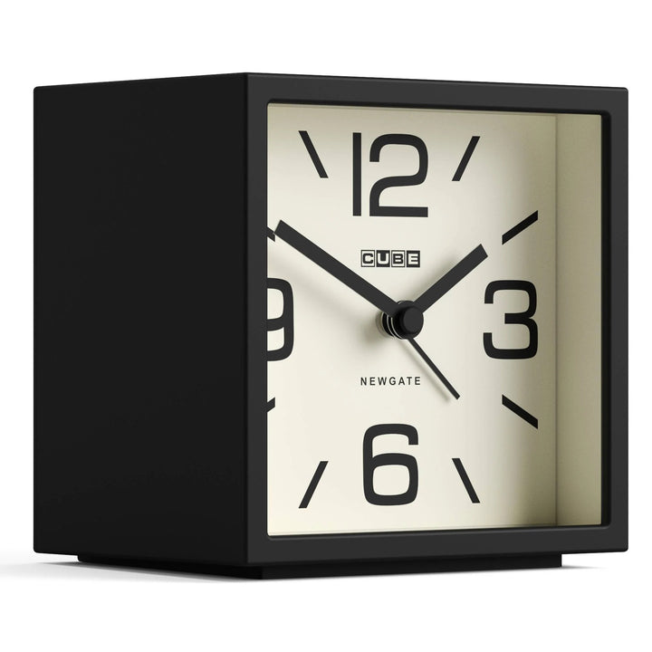 Newgate Cube Mantel Retro Square Bold Alarm Clock Black 11cm NG-ALMCUB252K 2