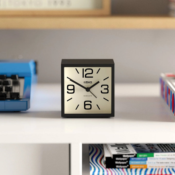 Newgate Cube Mantel Retro Square Bold Alarm Clock Black 11cm NG-ALMCUB252K 3