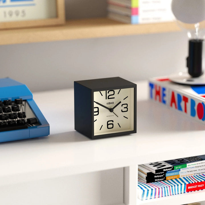 Newgate Cube Mantel Retro Square Bold Alarm Clock Black 11cm NG-ALMCUB252K 4
