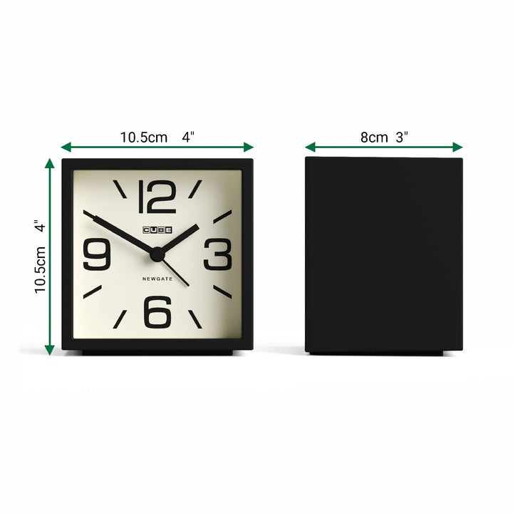 Newgate Cube Mantel Retro Square Bold Alarm Clock Black 11cm NG-ALMCUB252K 6