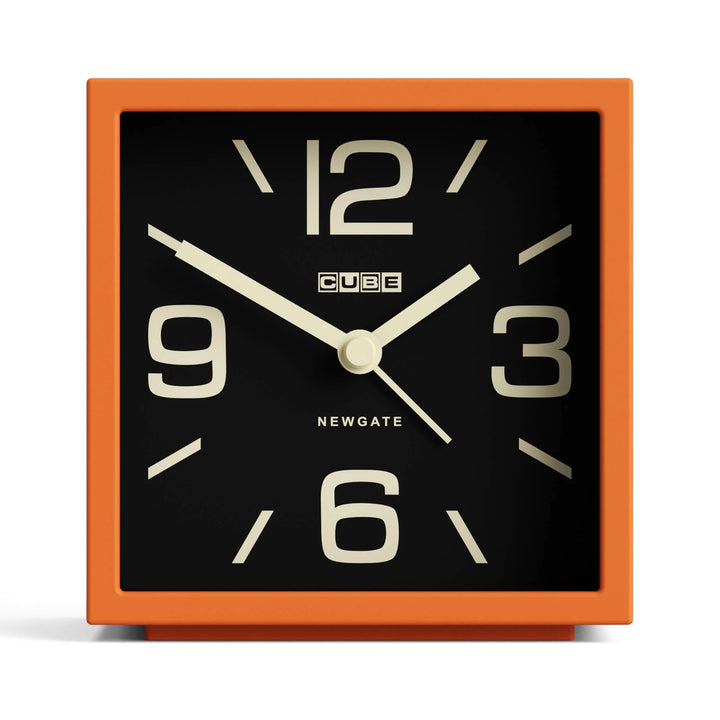 Newgate Cube Mantel Retro Square Bold Alarm Clock Orange 11cm NG-ALMCUB358PO 1