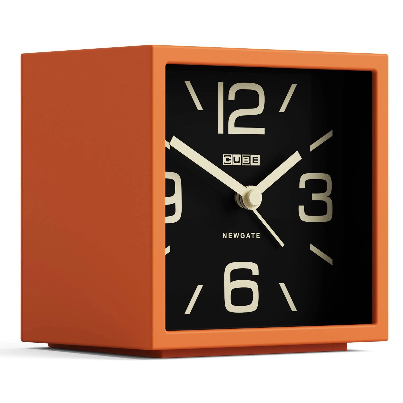 Newgate Cube Mantel Retro Square Bold Alarm Clock Orange 11cm NG-ALMCUB358PO 2