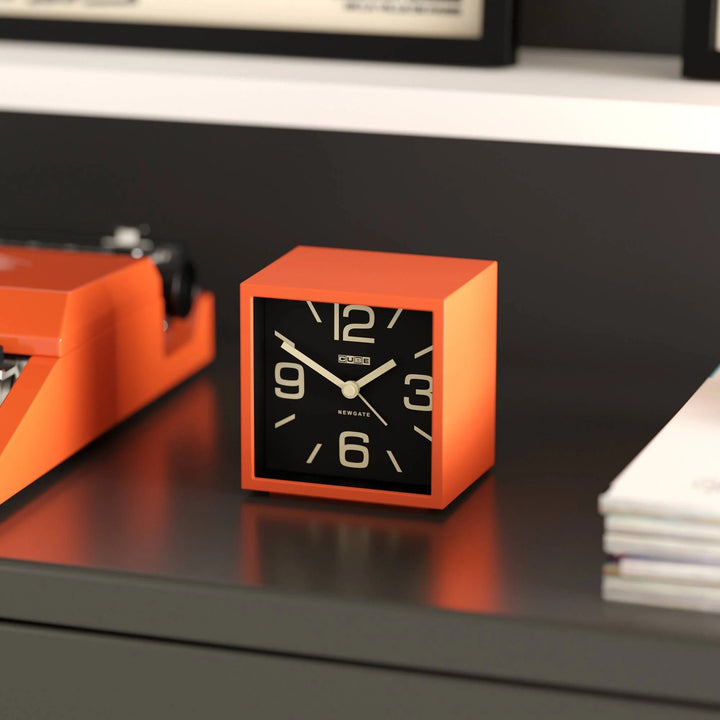 Newgate Cube Mantel Retro Square Bold Alarm Clock Orange 11cm NG-ALMCUB358PO 4