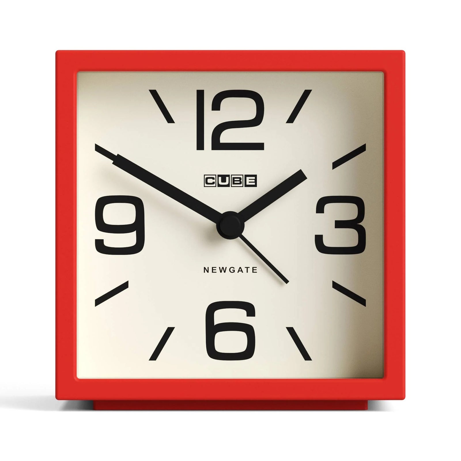 Newgate Cube Mantel Retro Square Bold Alarm Clock Red 11cm NG-ALMCUB252FER 1