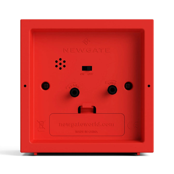 Newgate Cube Mantel Retro Square Bold Alarm Clock Red 11cm NG-ALMCUB252FER 7