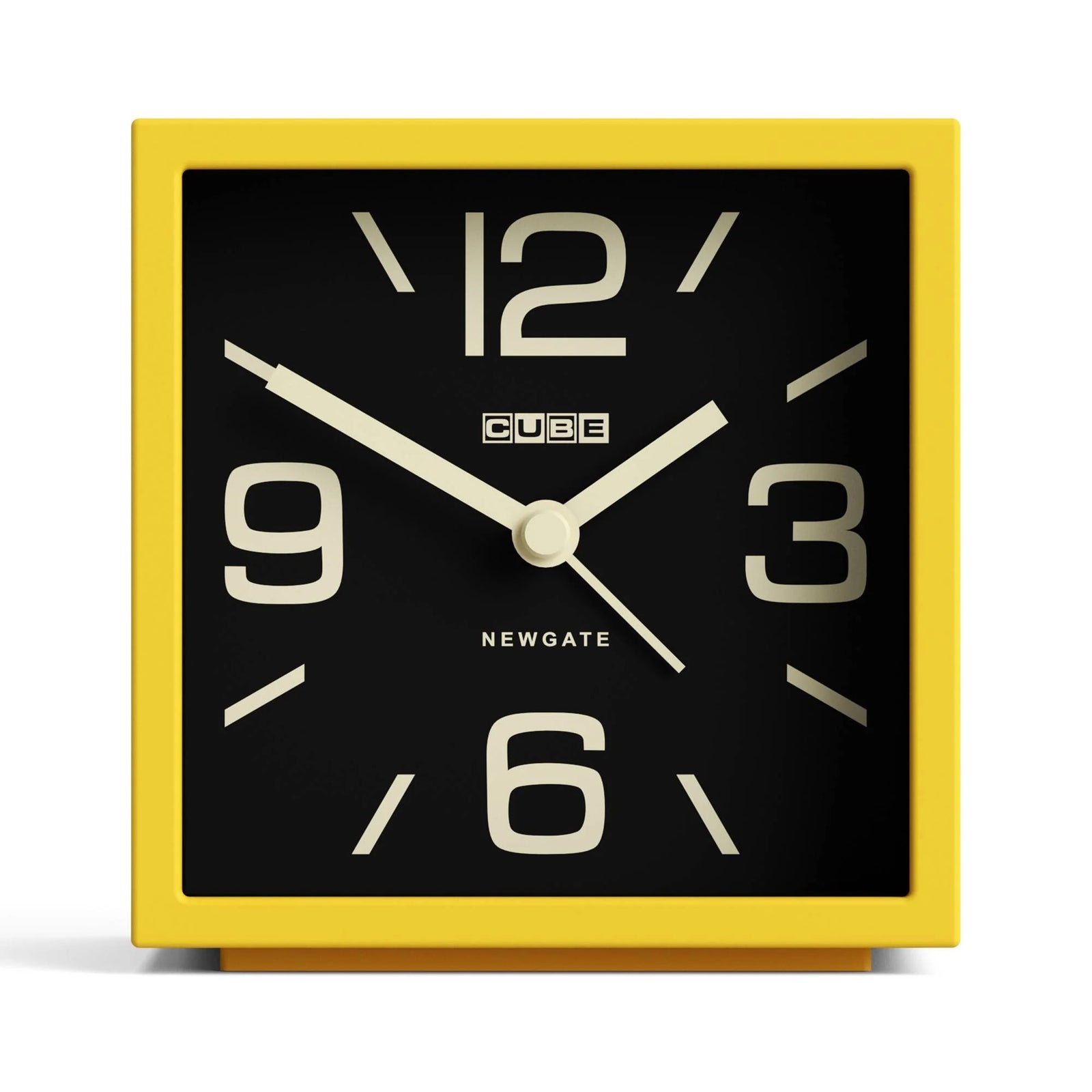 Newgate Cube Mantel Retro Square Bold Alarm Clock Yellow 11cm NG-ALMCUB358CY 1