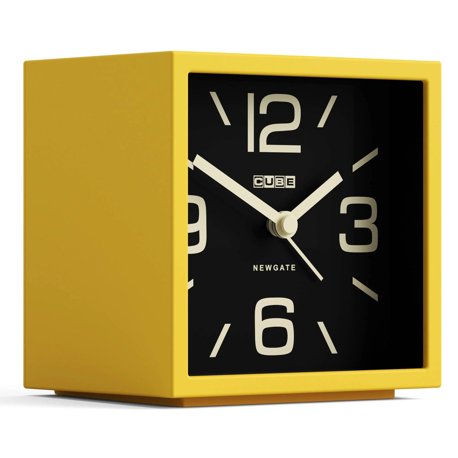 Newgate Cube Mantel Retro Square Bold Alarm Clock Yellow 11cm NG-ALMCUB358CY 2