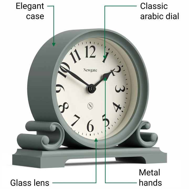 Newgate Divisadero Classic Modern Mantel Clock Asparagus Green 22cm NG-MANDIV183ASG 5