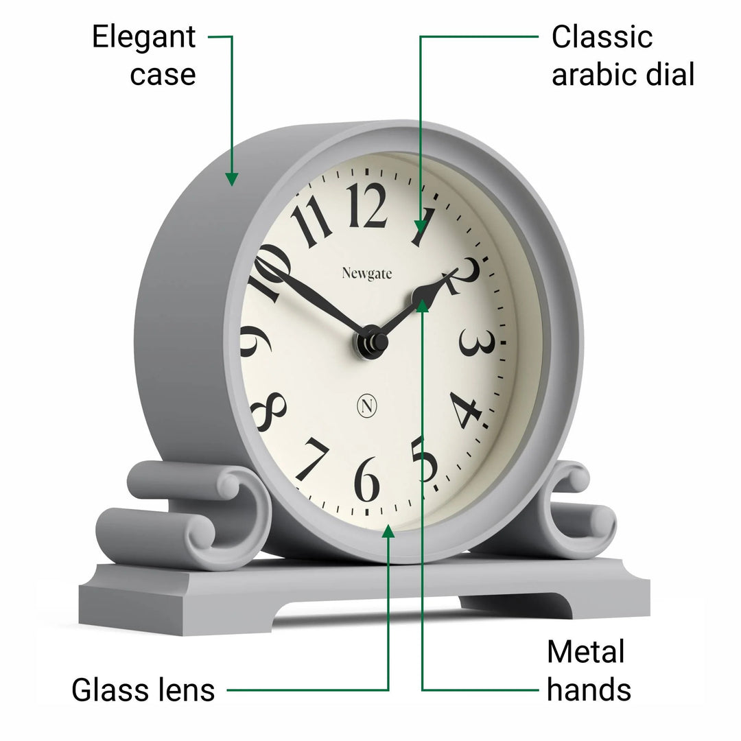 Newgate Divisadero Classic Modern Mantel Clock Clockwork Grey 22cm NG-MANDIV183CGY 5