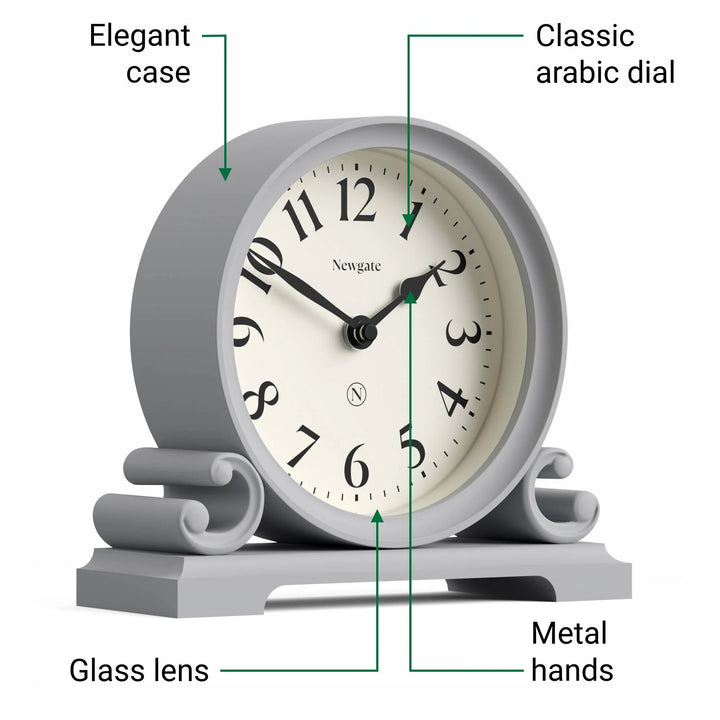 Newgate Divisadero Classic Modern Mantel Clock Clockwork Grey 22cm NG-MANDIV183CGY 5