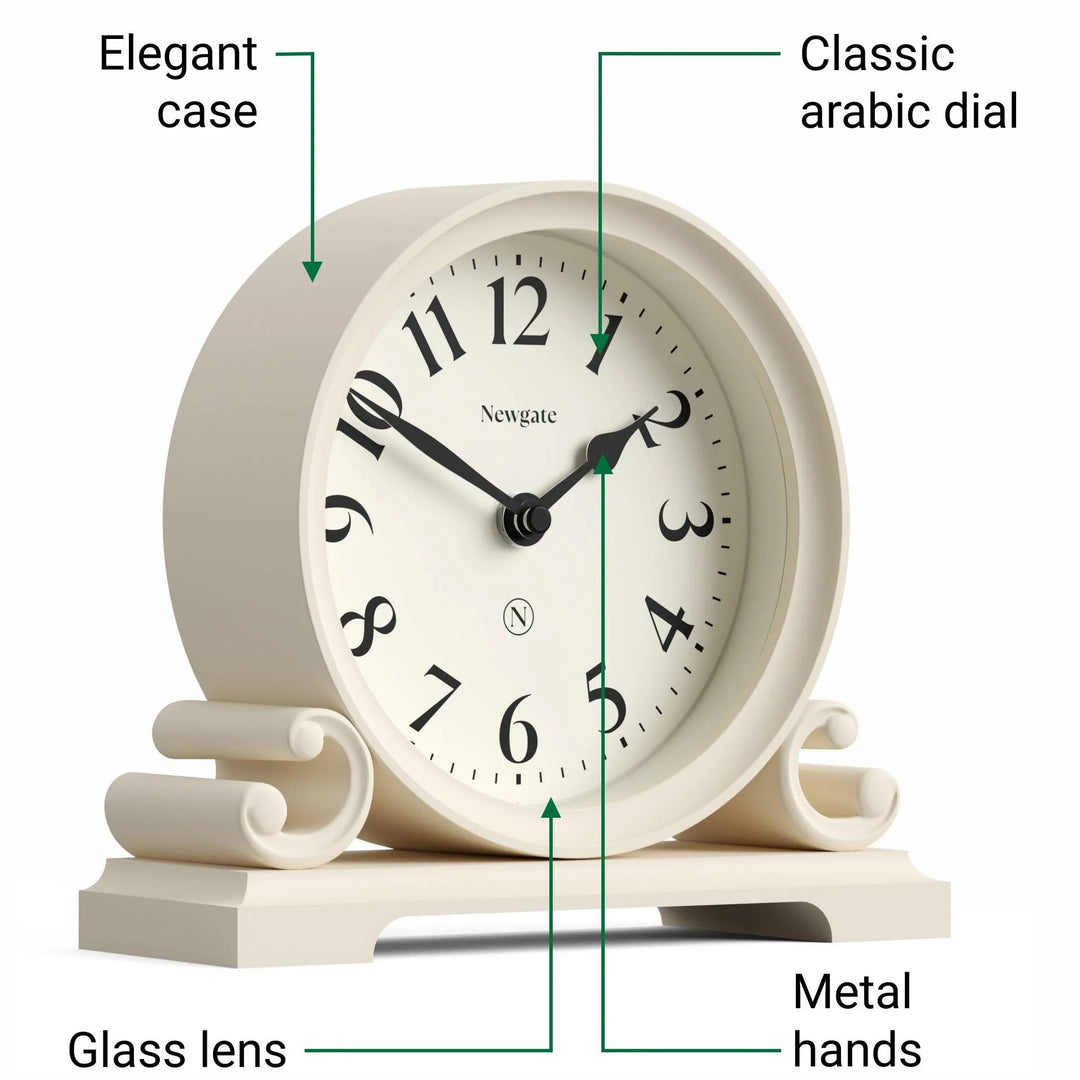 Newgate Divisadero Classic Modern Mantel Clock Cream 22cm NG-MANDIV183VC 5