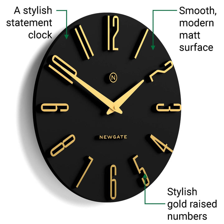 Newgate Empire State Art Deco Wall Clock Black 40cm NG-EMPIRE-K 5