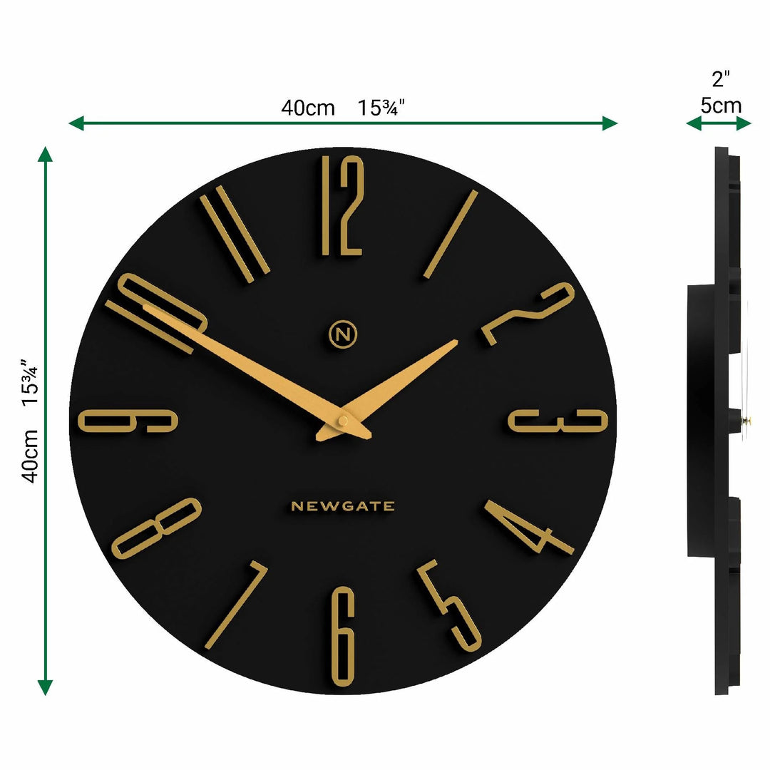 Newgate Empire State Art Deco Wall Clock Black 40cm NG-EMPIRE-K 6