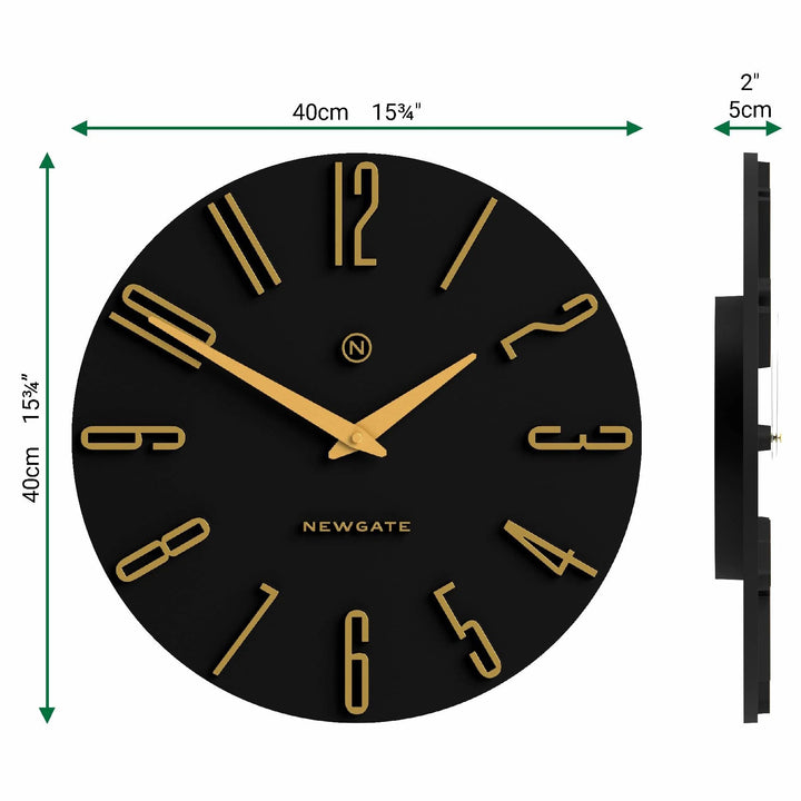 Newgate Empire State Art Deco Wall Clock Black 40cm NG-EMPIRE-K 6