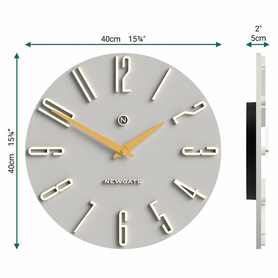 Newgate Empire State Art Deco Wall Clock Overcoat Grey 40cm NG-EMPIRE-OGY 6