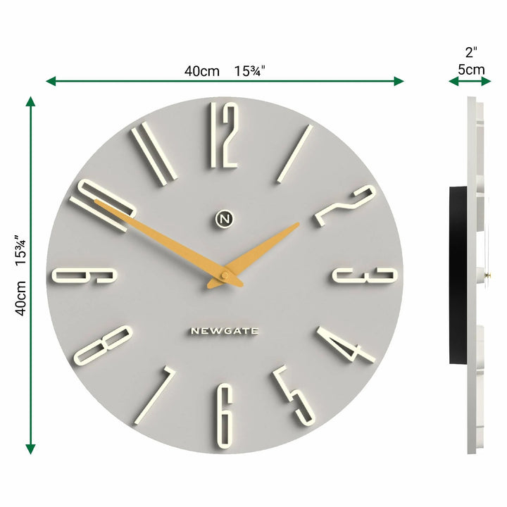 Newgate Empire State Art Deco Wall Clock Overcoat Grey 40cm NG-EMPIRE-OGY 6