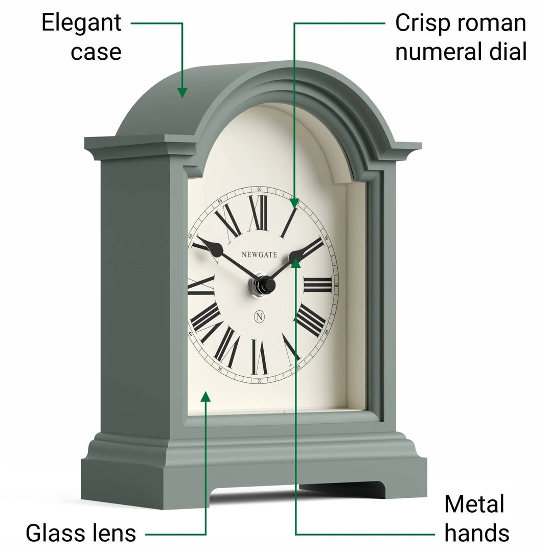 Newgate Fillmore Roman Numeral Mantel Clock Asparagus Green 22cm NG-MANFILL338ASG 5