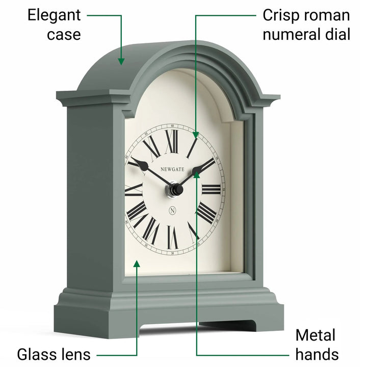 Newgate Fillmore Roman Numeral Mantel Clock Asparagus Green 22cm NG-MANFILL338ASG 5