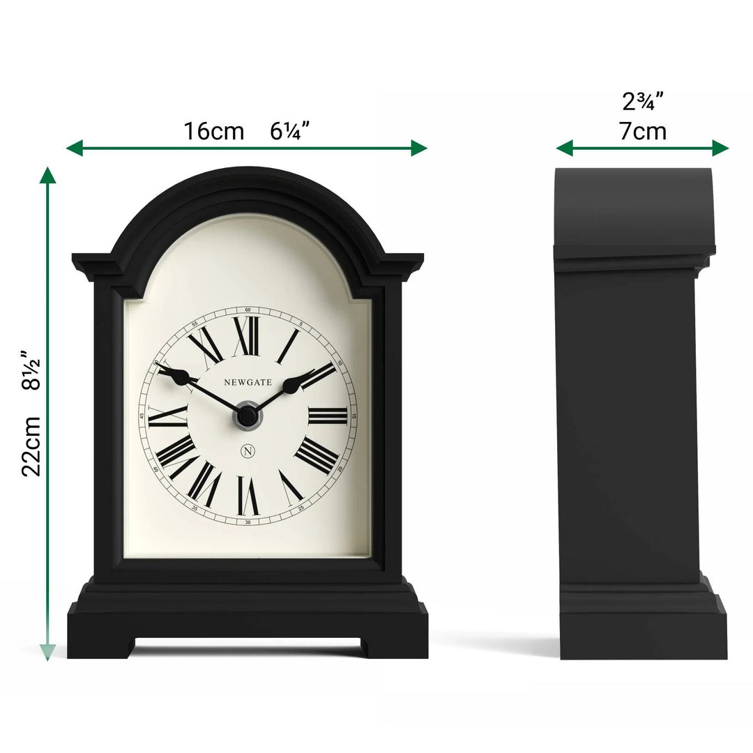Newgate Fillmore Roman Numeral Mantel Clock Black 22cm NG-MANFILL338K 6