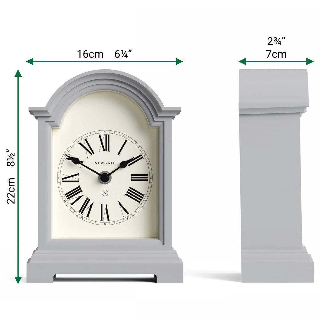 Newgate Fillmore Roman Numeral Mantel Clock Clockwork Grey 22cm NG-MANFILL338CGY 6
