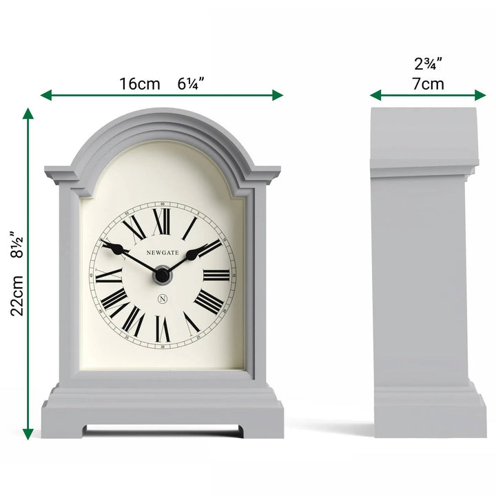 Newgate Fillmore Roman Numeral Mantel Clock Clockwork Grey 22cm NG-MANFILL338CGY 6