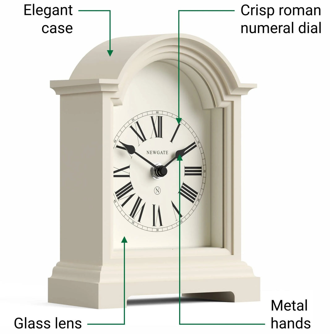 Newgate Fillmore Roman Numeral Mantel Clock Cream 22cm NG-MANFILL338VC 5