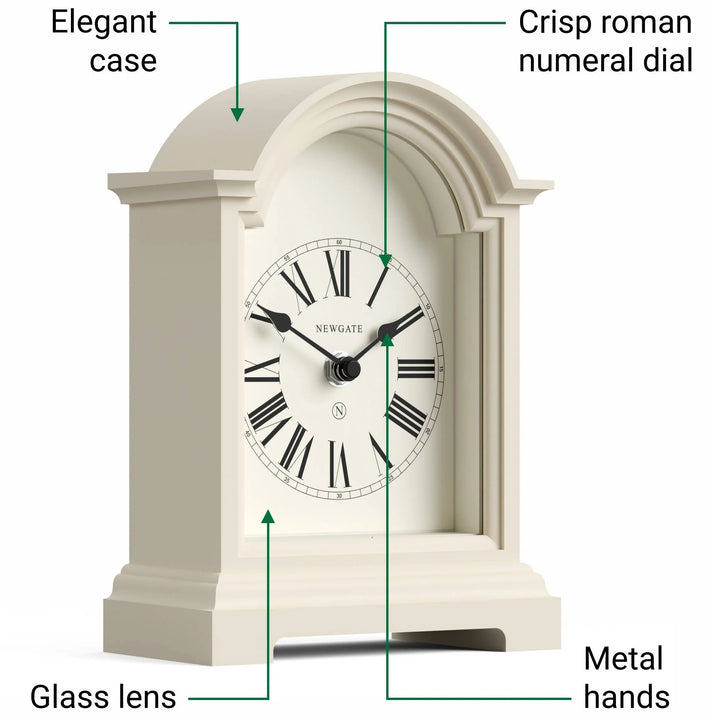Newgate Fillmore Roman Numeral Mantel Clock Cream 22cm NG-MANFILL338VC 5