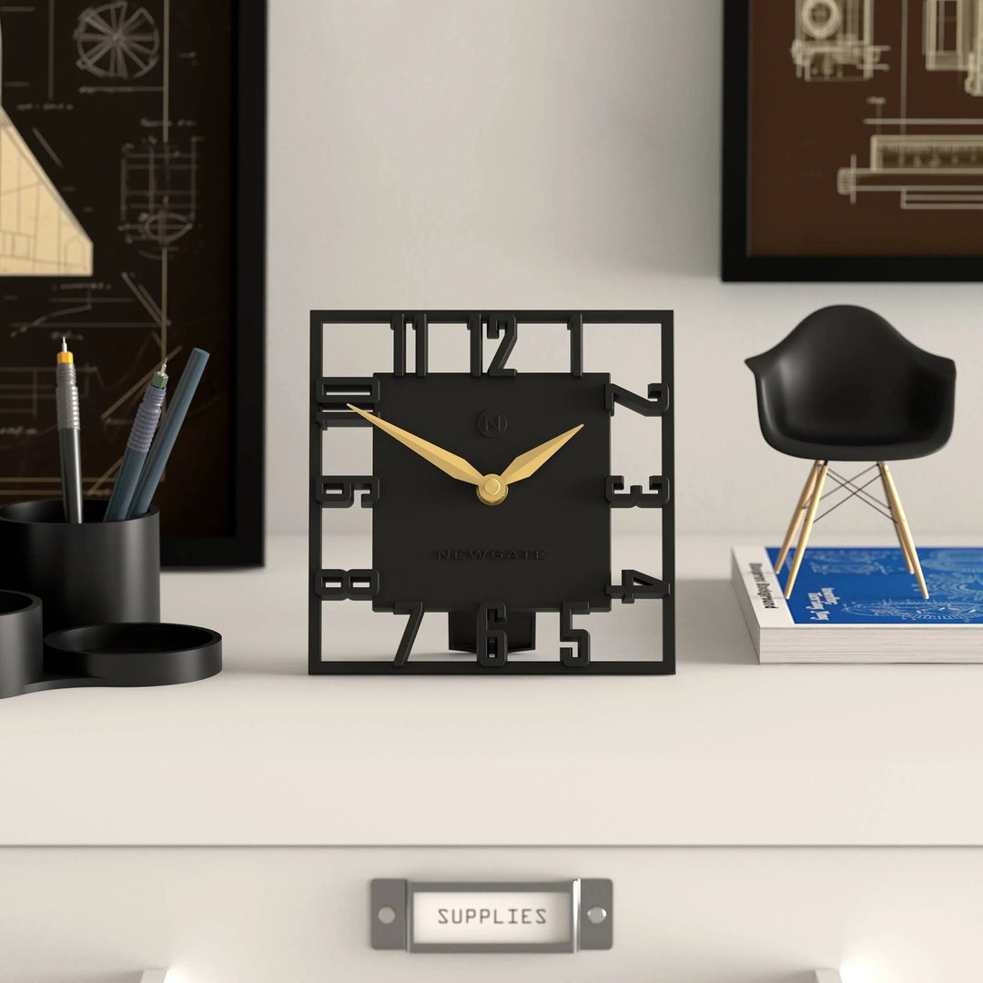 Newgate Highline Open Frame 3D Numerals Mantel Clock Black 17cm NG-MANHIGHL-K 3