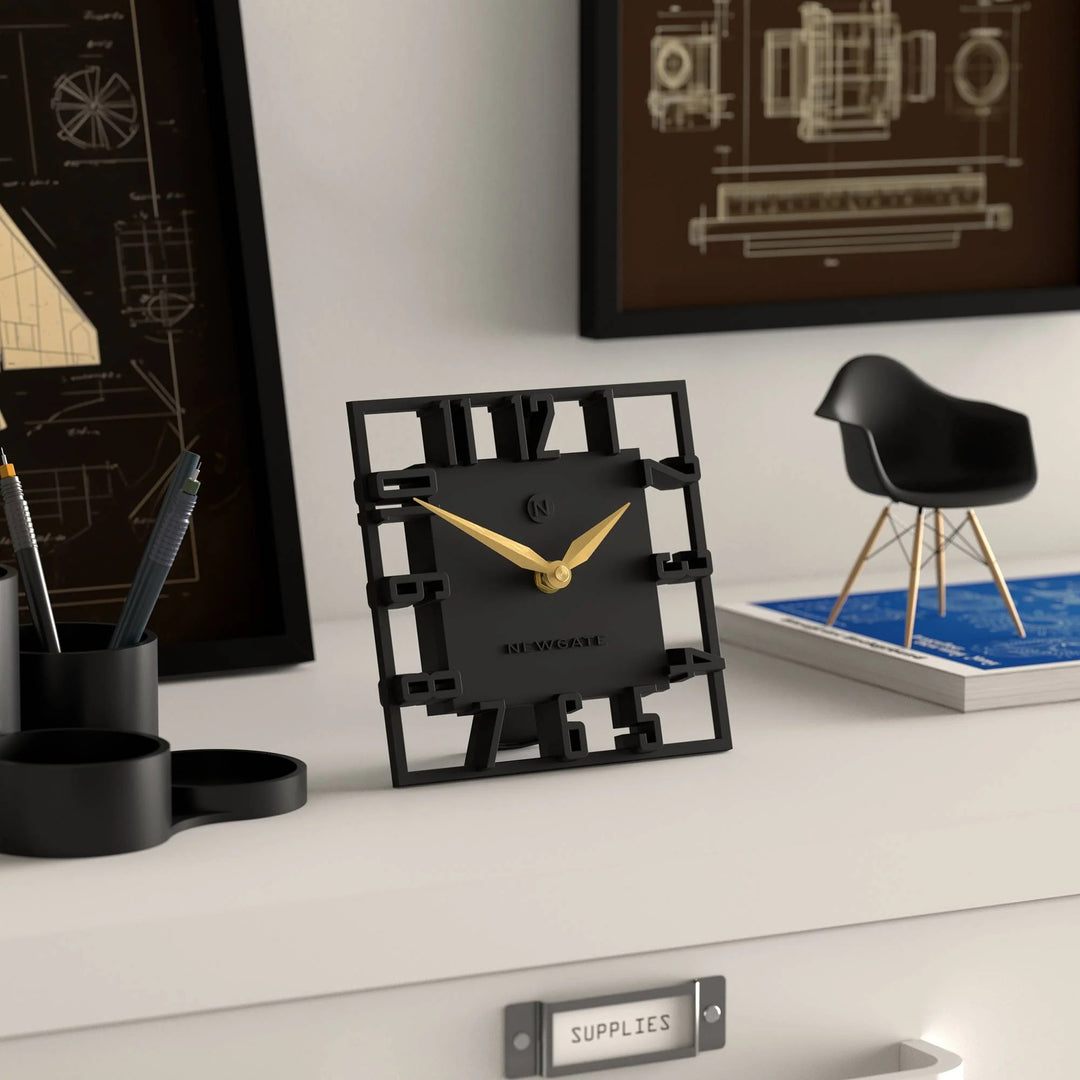 Newgate Highline Open Frame 3D Numerals Mantel Clock Black 17cm NG-MANHIGHL-K 4