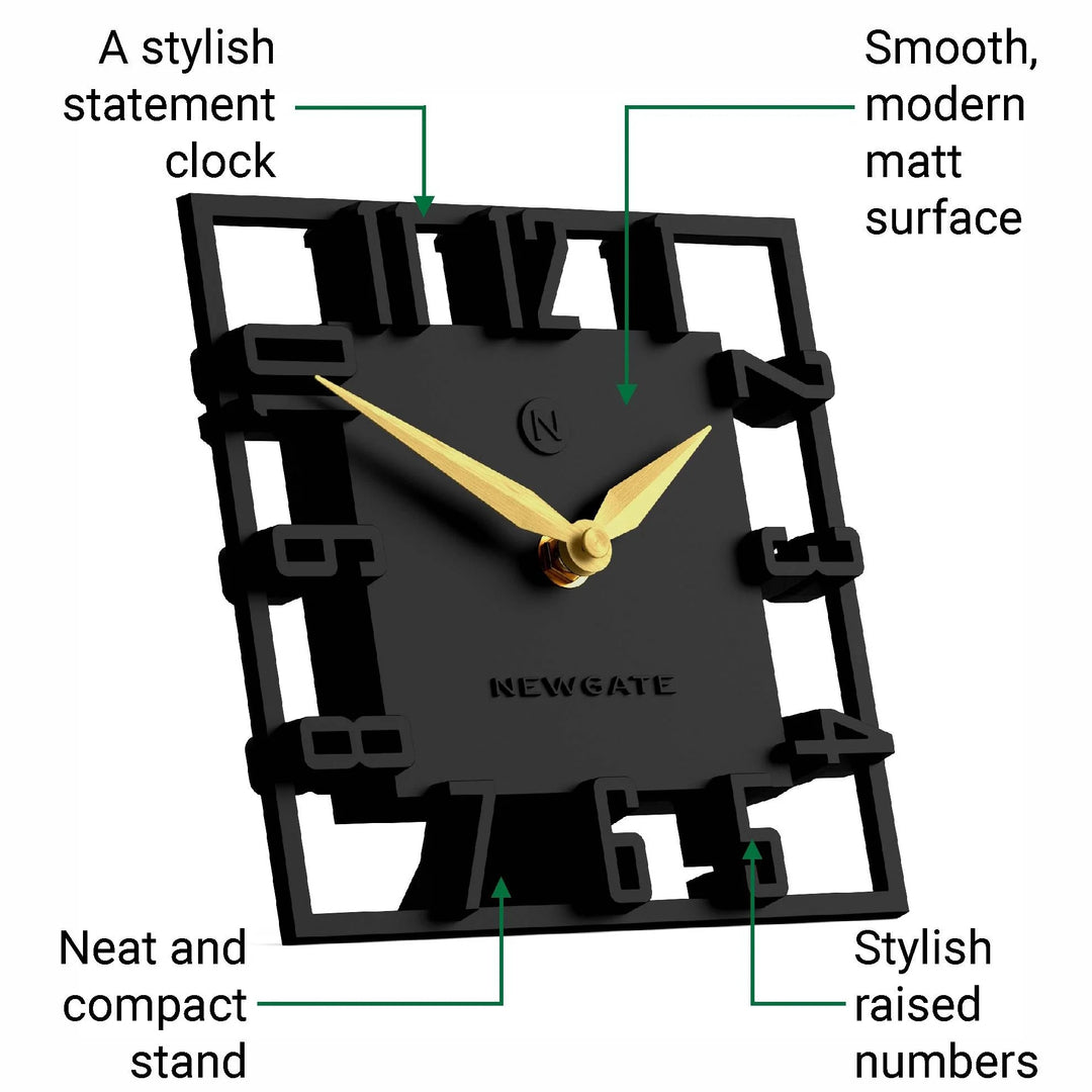 Newgate Highline Open Frame 3D Numerals Mantel Clock Black 17cm NG-MANHIGHL-K 5