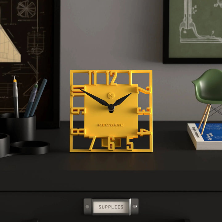 Newgate Highline Open Frame 3D Numerals Mantel Clock Yellow 17cm NG-MANHIGHL-CY 3