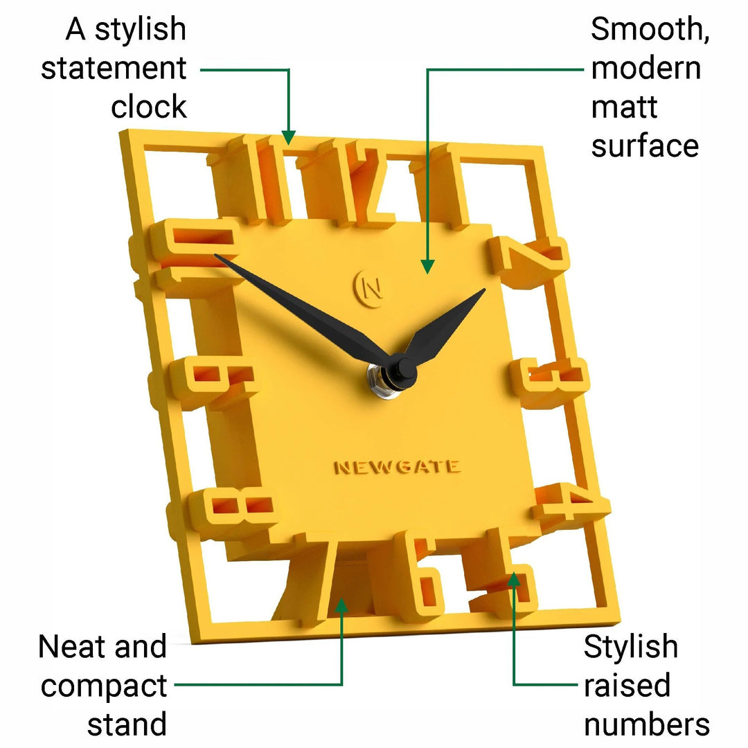 Newgate Highline Open Frame 3D Numerals Mantel Clock Yellow 17cm NG-MANHIGHL-CY 5