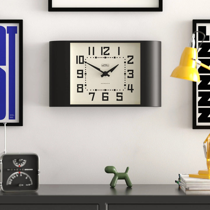 Newgate Metro Retro Mid Century Bold Wall Clock Black 42cm NG-MET3K 3