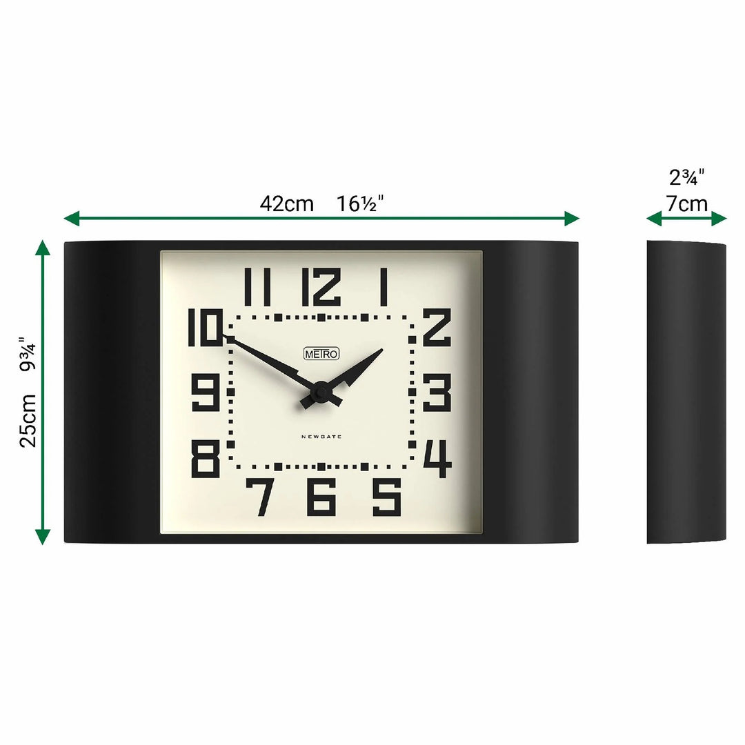 Newgate Metro Retro Mid Century Bold Wall Clock Black 42cm NG-MET3K 6