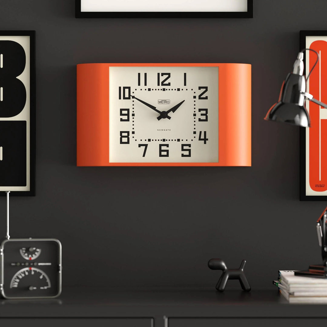 Newgate Metro Retro Mid Century Bold Wall Clock Orange 42cm NG-MET3PO 3