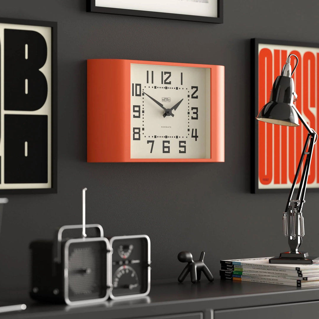 Newgate Metro Retro Mid Century Bold Wall Clock Orange 42cm NG-MET3PO 4