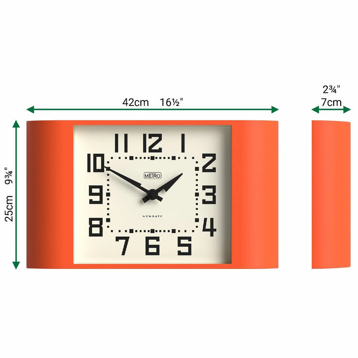 Newgate Metro Retro Mid Century Bold Wall Clock Orange 42cm NG-MET3PO 6