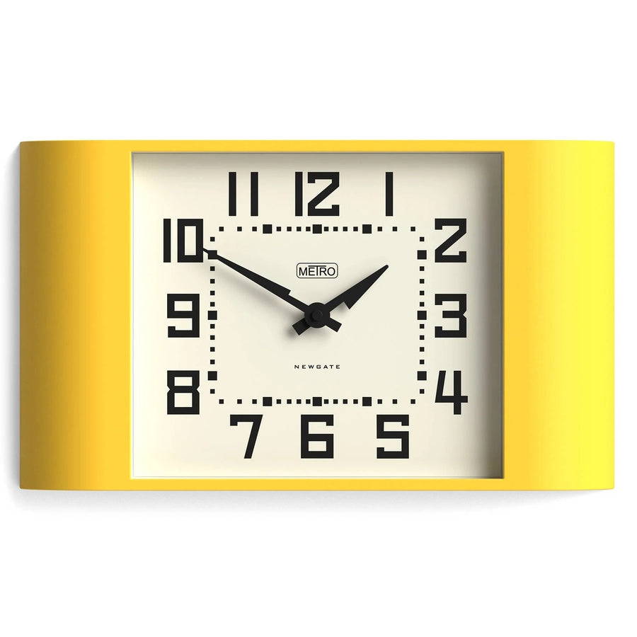 Newgate Metro Retro Mid Century Bold Wall Clock Yellow 42cm NG-MET3CY 1