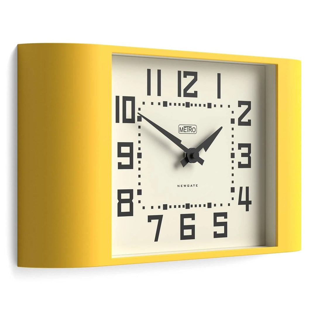 Newgate Metro Retro Mid Century Bold Wall Clock Yellow 42cm NG-MET3CY 2